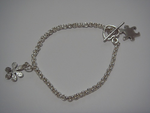 bracelet - silver flower