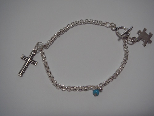 bracelet - turquoise and cross